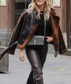 Ashley Roberts Christmas Spirit Shearling Leather Jacket