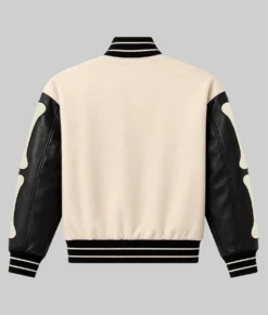 Bones Letterman Black & White Varsity Jacket-Back White