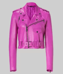 Jessica Alba Pink Biker Jacket-Generic