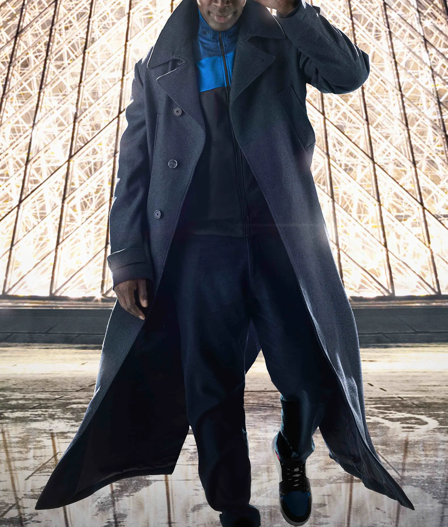 cioran l'inconnu PARIS Overcoat コート Lupin Omar Sy Dark Grey Wool Long OverCoat | NYC Jackets