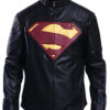 Superman Man Of Steel Black Leather Jacket