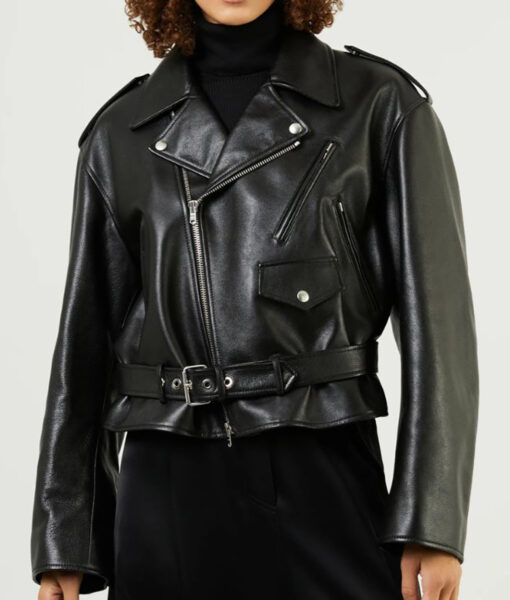 Sandy Grease Leather Jacket