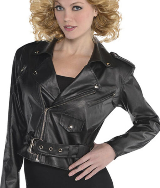 Grease Leather Jacket Sandy - Grease Leather Jacket Dandy | Women's Leather Double Rider Jacket - Front View
