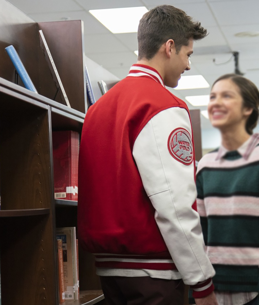 High School Musical Matt Cornett Red and White Varsity Jacket