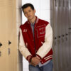 High School Musical Matt Cornett Red and White Varsity Jacket