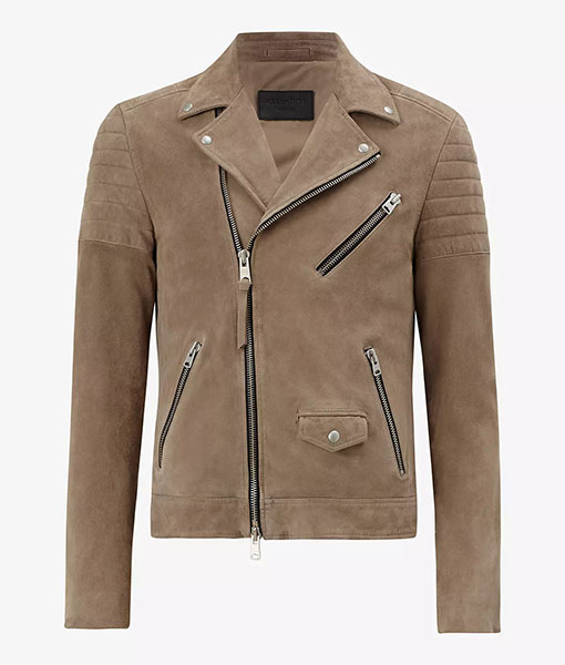 Men’s Taupe Brown Leather Jacket