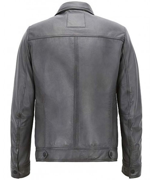 Men’s Trucker Slim Fit Leather Jacket