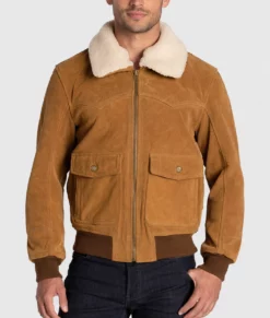 Louis Men's Brown G-1 Bomber Suede Jacket-Front