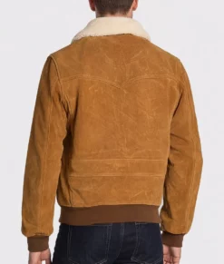 Louis Men's Brown G-1 Bomber Suede Jacket-Back