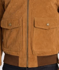 Louis Men's Brown G-1 Bomber Suede Jacket-Zoom