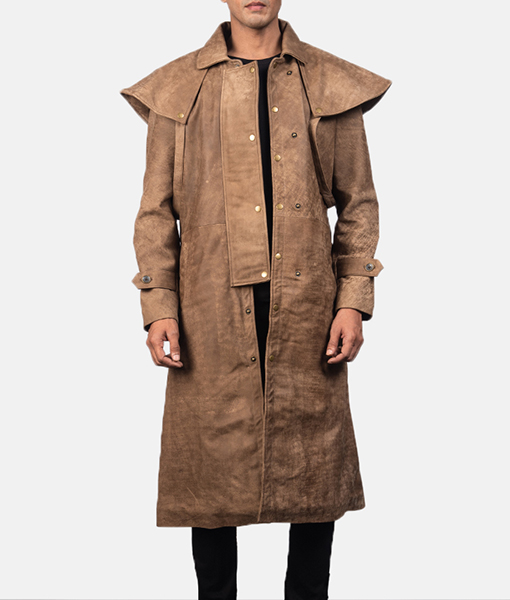 long leather duster coat