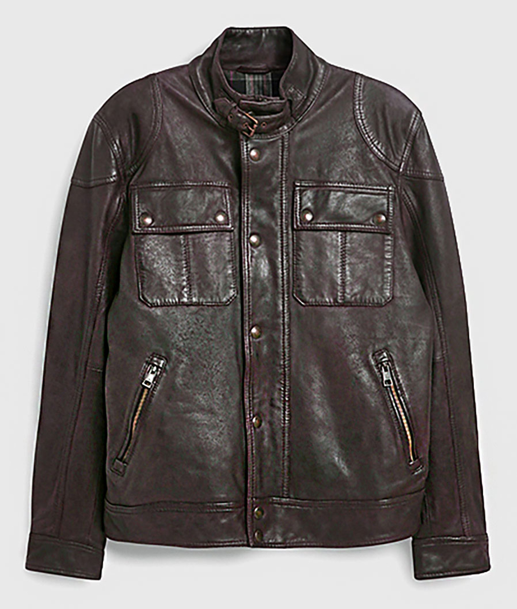 Albert Men's Distressed Brown Biker Leather Jacket NYC Jackets