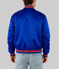 NY Starter Blue Bomber Jacket-Back