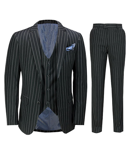 Peaky Blinders Thomas Shelby Black Pinstripe Three Piece Suit