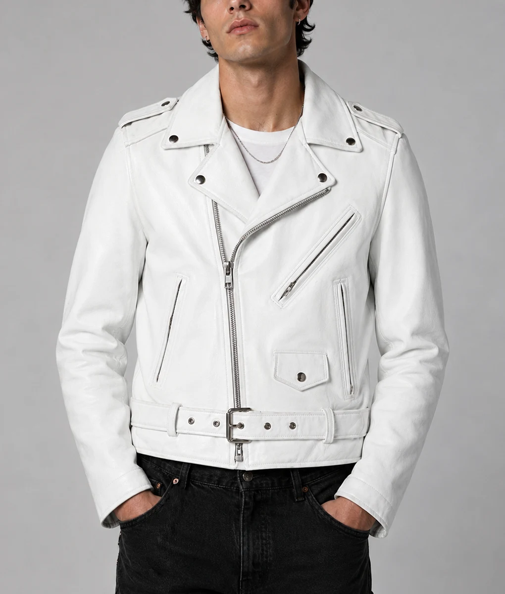 Guns N Roses Axl Rose White Leather Jacket - Nycjackets