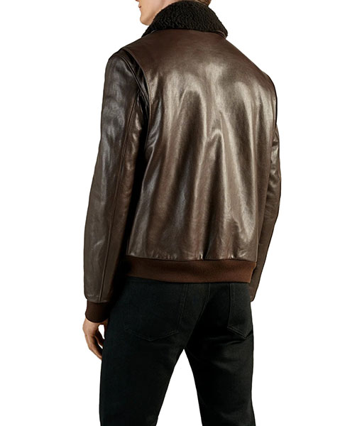 Men's Shearling Bomber Leather Jacket