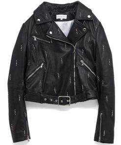 Dua Lipa Studded Black Leather Jacket