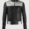 Marcel Men's Black Leather Biker Jacket - Black Leather Biker Jacket for Men - Front View