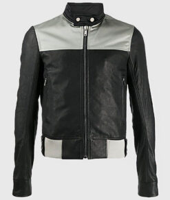 Marcel Men's Black Leather Biker Jacket - Black Leather Biker Jacket for Men - Front View