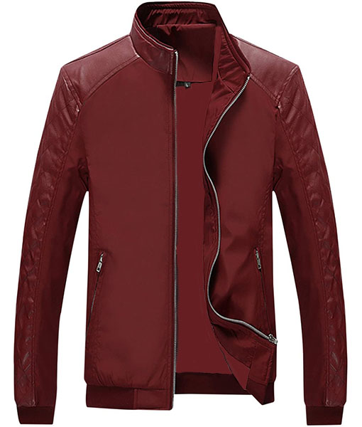 Adam Red Slim Fit Leather Jacket