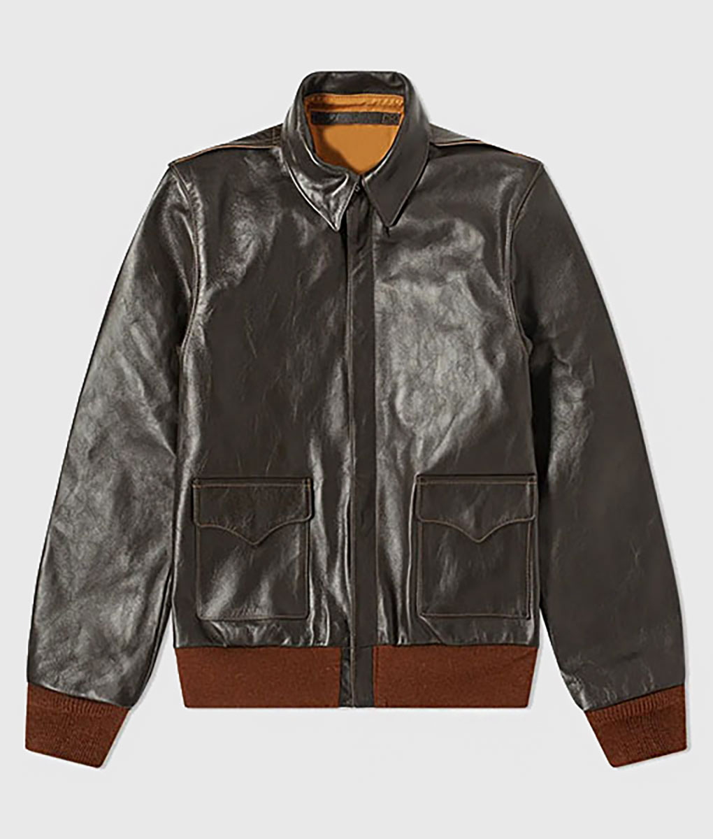 Roco Men's Dark Brown A-2 Bomber Leather Jacket | NYC Jackets