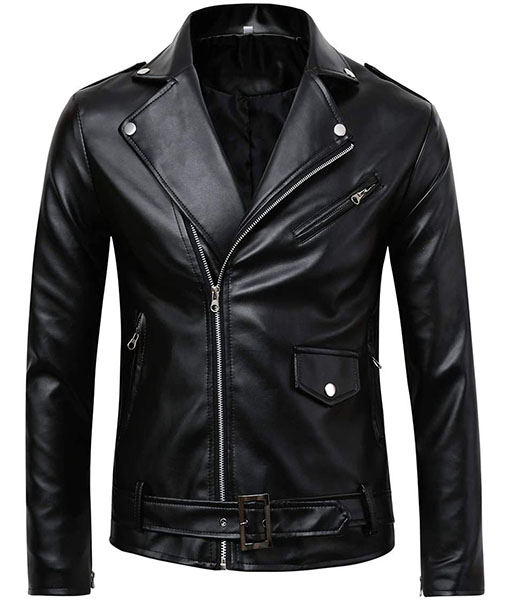 Butler Black Shining Leather Jacket