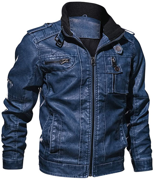 Butler Classic Blue Leather Jacket