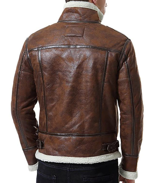Christian Aviator Brown Leather Jacket