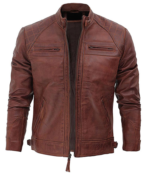 Clark Brown Distressed Leather Jacket