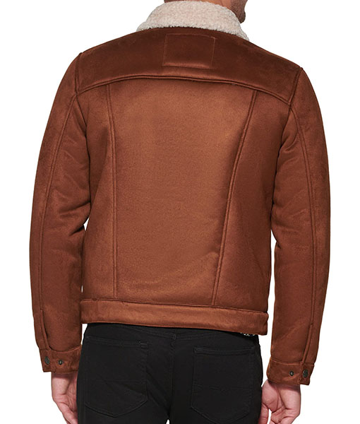 Collin Brown Leather Sherpa Jacket