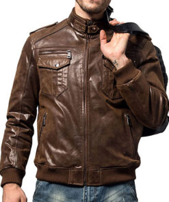 Evan Brown Motorcycle Leather Jacket