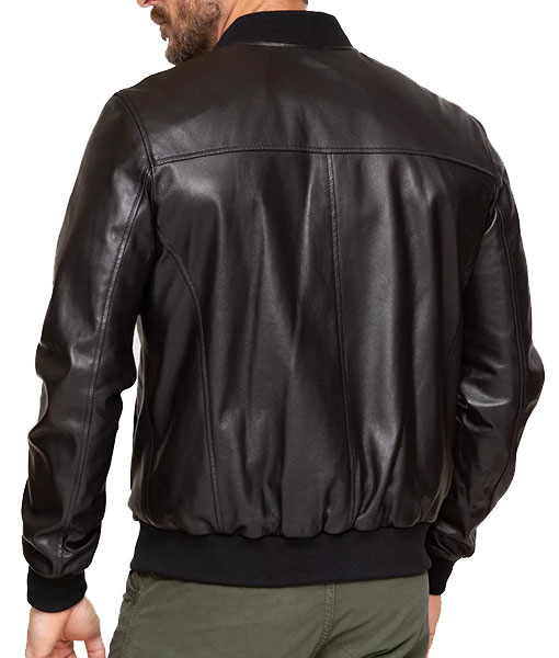 Franklyn Rudd Black Leather Bomber Jacket