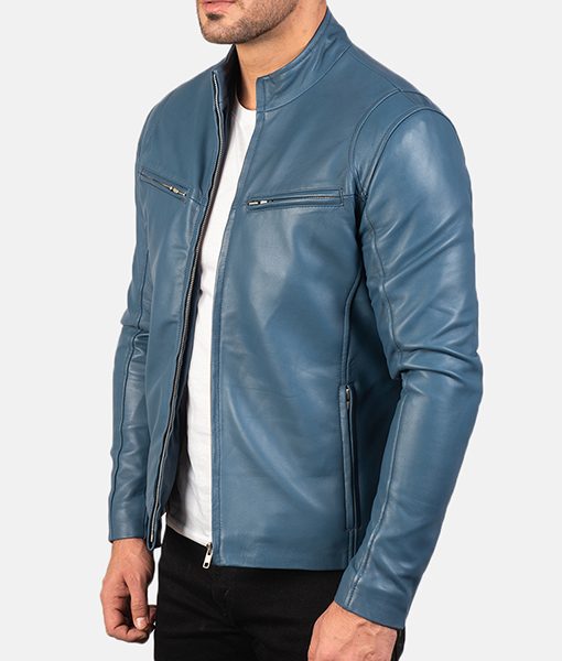 Jack Classic Blue Leather Jacket