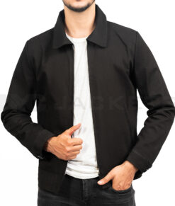 Alan Ritchson Reacher Black Jacket - Jack Reacher Jacket | Men's Cotton Jacket - Front View