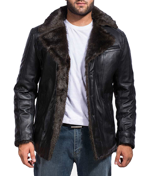 Joseph Black Fur Collar Jacket