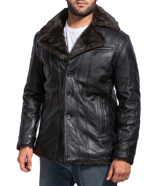 Joseph Black Fur Collar Jacket