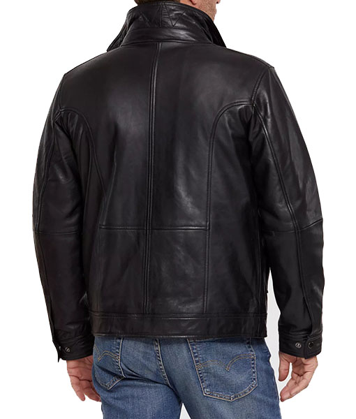 King Huston Black Leather Moto Jacket