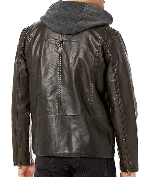 Martin Dark Brown Leather Jacket with Hood