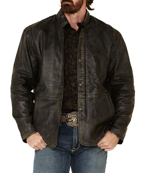 Men's Antique Black Leather Jacket
