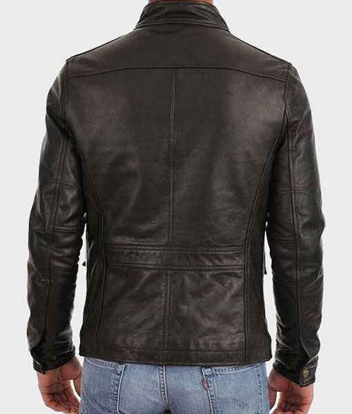Mens Four Pocket Leather Jacket