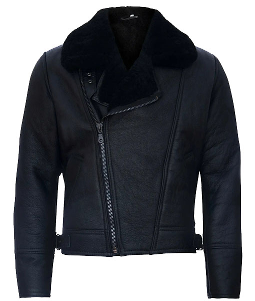 Men’s Fur Aviator Leather Jacket
