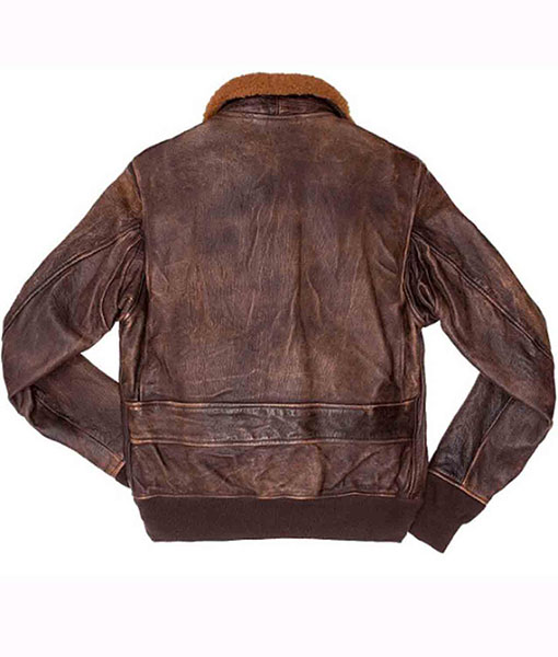 Mens US Navy G-1 Brown Aviator Leather Jacket