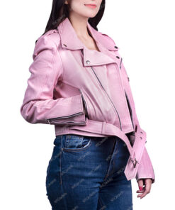 Pink Ladies Leather Jacket