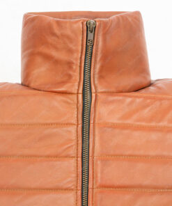 Rob Brown Leather Puffer Jacket