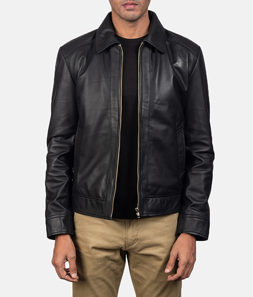 Tommy Black Leather Jacket