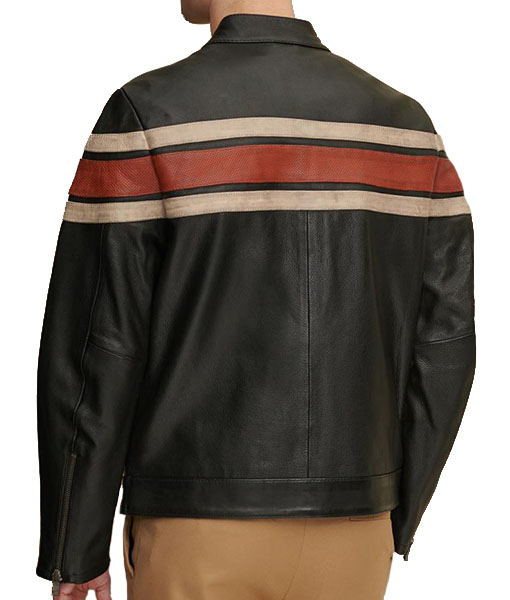 Frank Retro Striped Leather Jacket