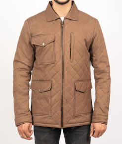 John Dutton Quilted Jacket - Kevin Costner Quilted Jacket | Men's Cotton Quilted Jacket - Front View