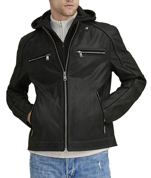 Joseph Vintage Hooded Leather Jacket