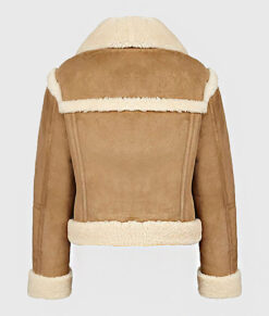 Kelly Women's Tan B-3 Bomber Suede Leather Jacket - Tan B-3 Bomber Suede Leather Jacket for Women - Front without Model View