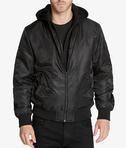 Martin Bomber Jacket With Removable Hood